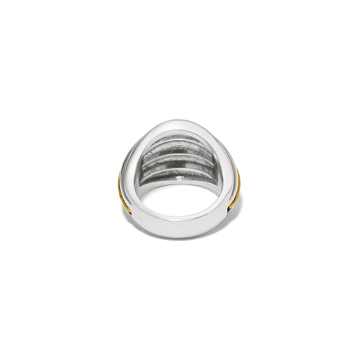Ferrara Deco Ring - Silver-Gold - Size 7