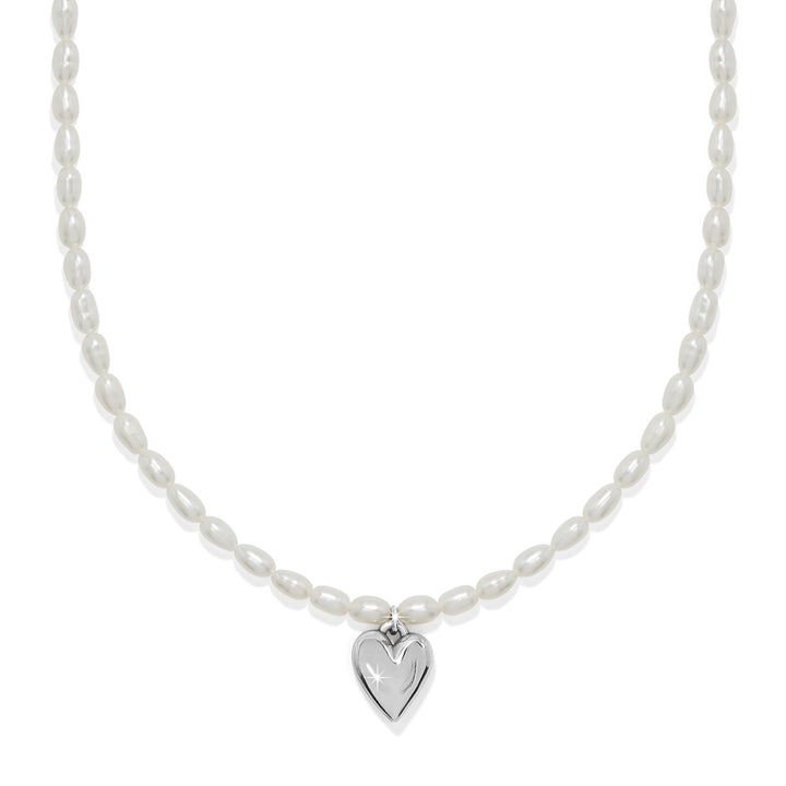 Cascade Embrace Pearl Heart Necklace - Gold-Pearl