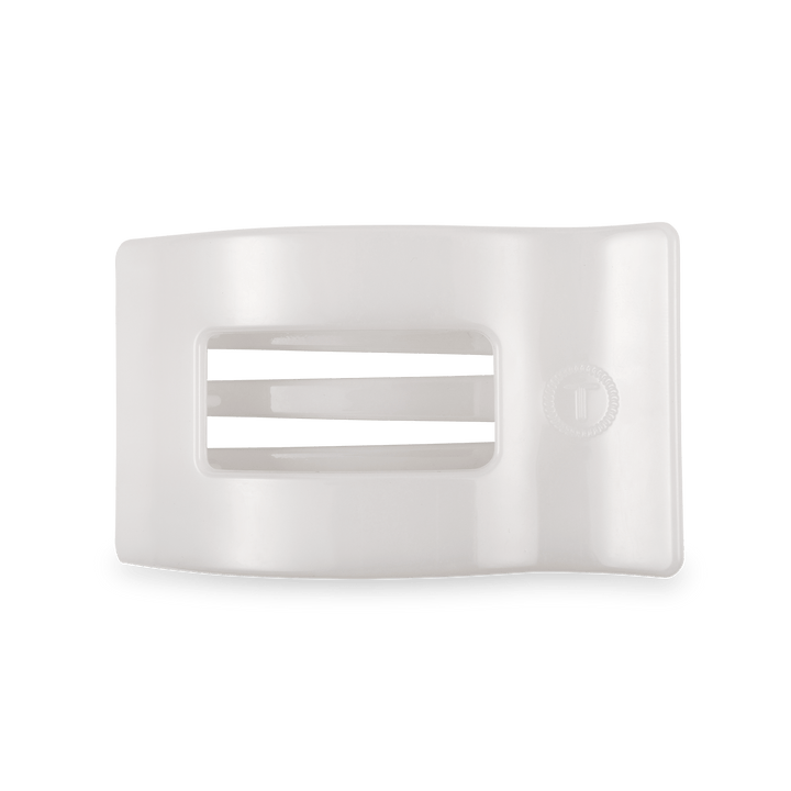 TELETIES MEDIUM FLAT RECTANGLE HAIR CLIP - COCONUT WHITE