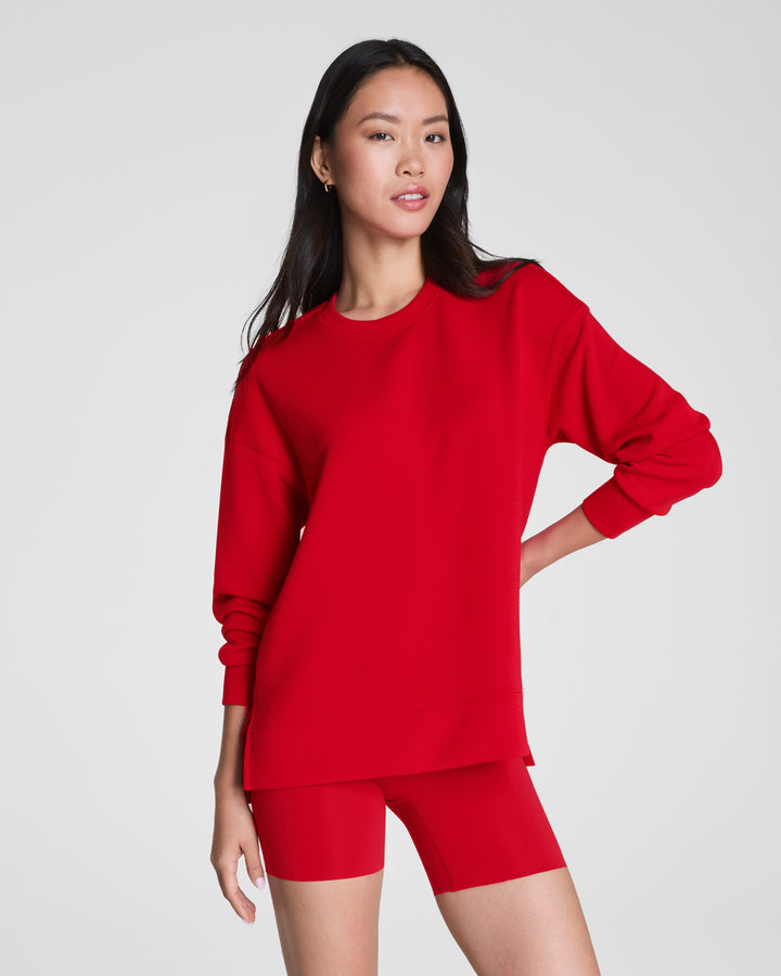 SPANX AIRESSENTIALS LONG SLEEVE CREW - SPANX RED