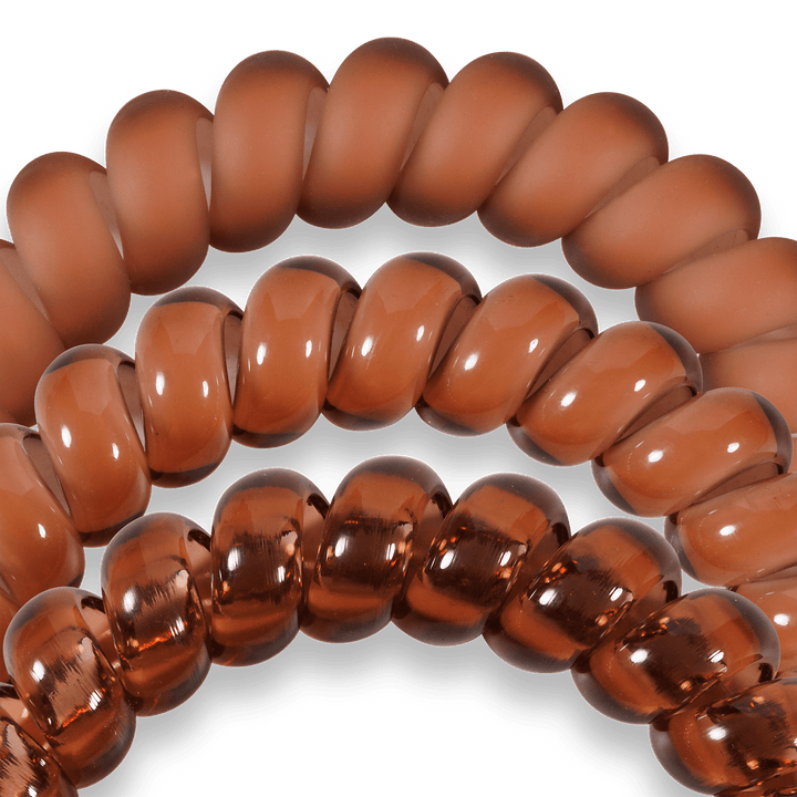 TELETIES LARGE HAIR TIES S/3 - MOCHA MOUSSE