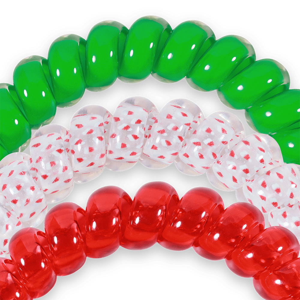 TELETIES LARGE HAIR TIES S/3 - SECRET SANTA