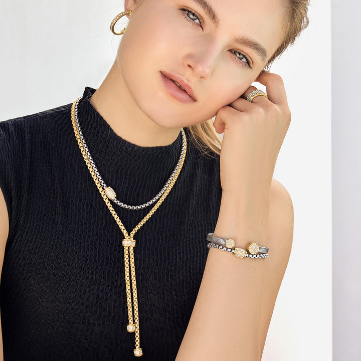 Meridian Solis Station Bracelet - Silver-Gold