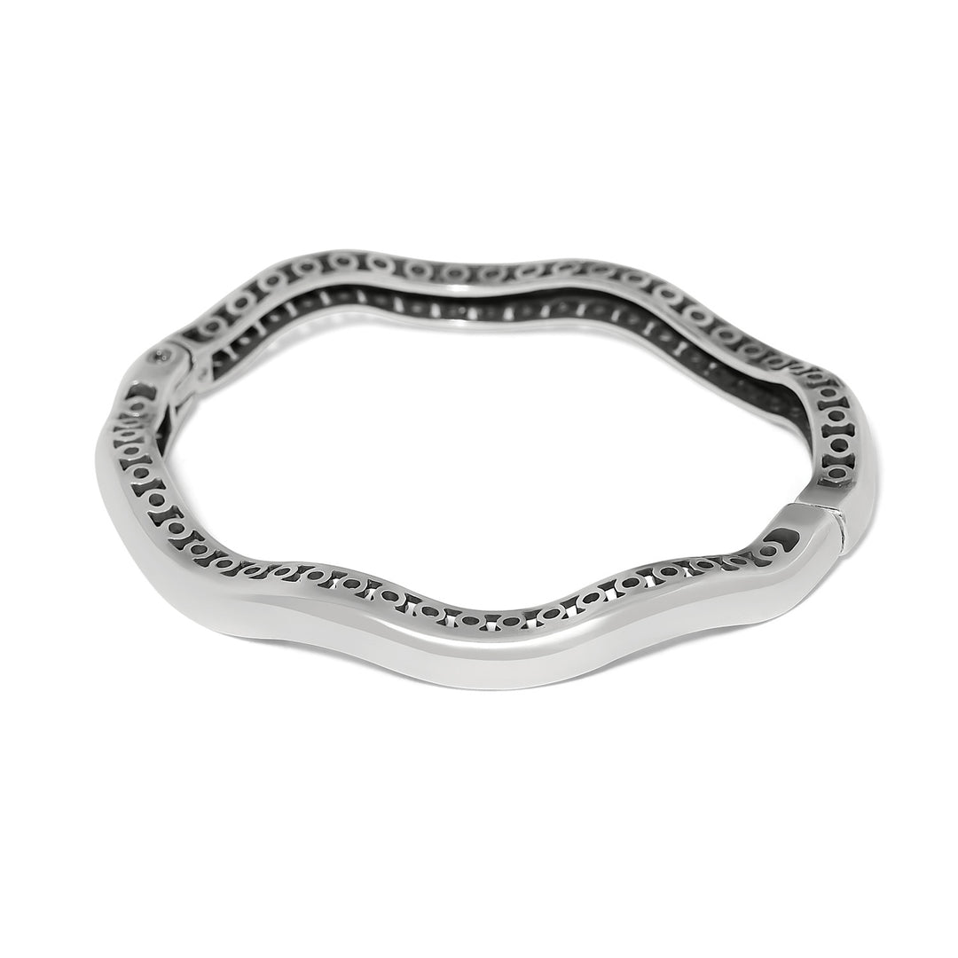 Inner Circle Slim Hinged Bangle - Silver