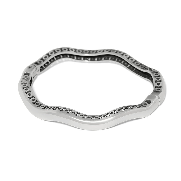 Inner Circle Slim Hinged Bangle - Silver