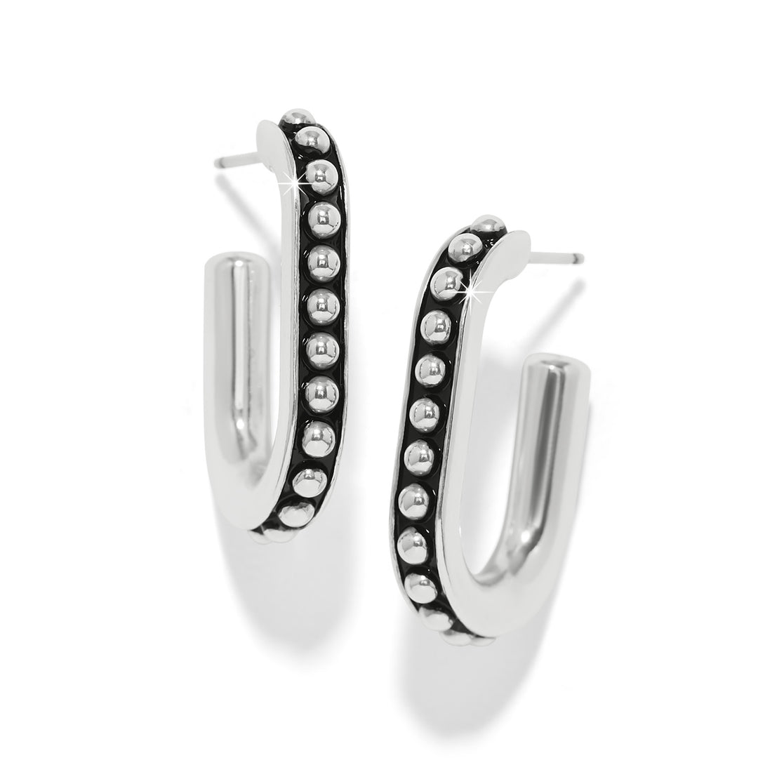 Pretty Tough Link Hoop Earrings - Silver