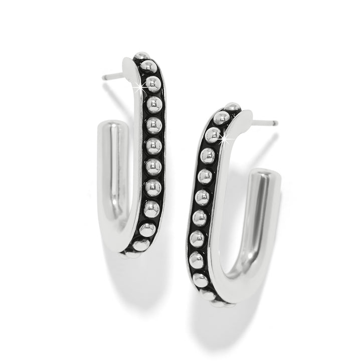 Pretty Tough Link Hoop Earrings - Silver