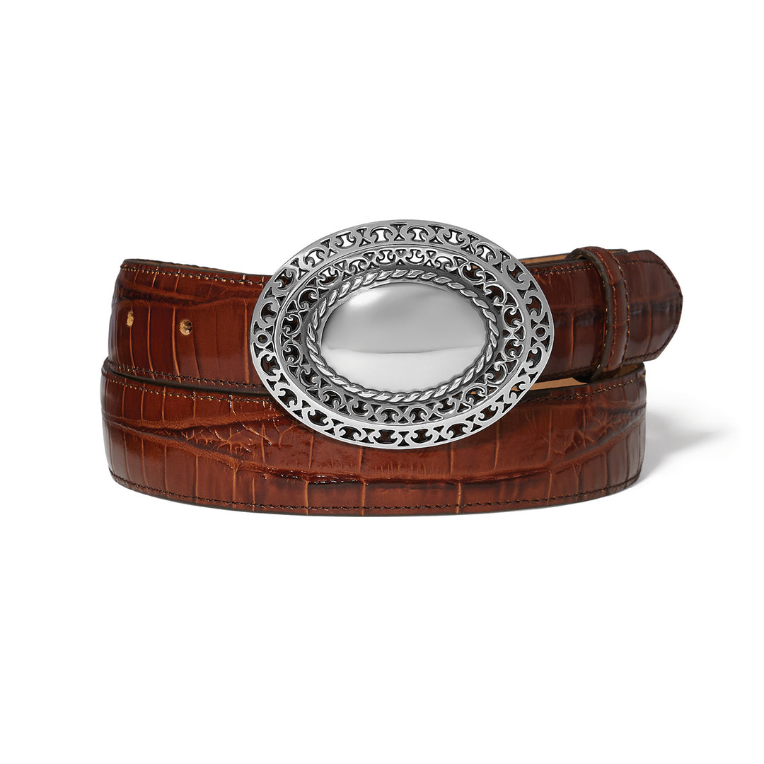 Filigree Ladies Belt - Dark Brown - Size LARGE