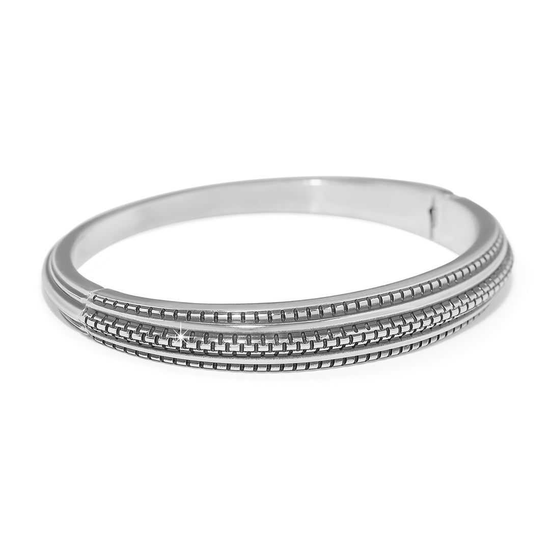 Ferrara Scala Hinged Bangle - Silver