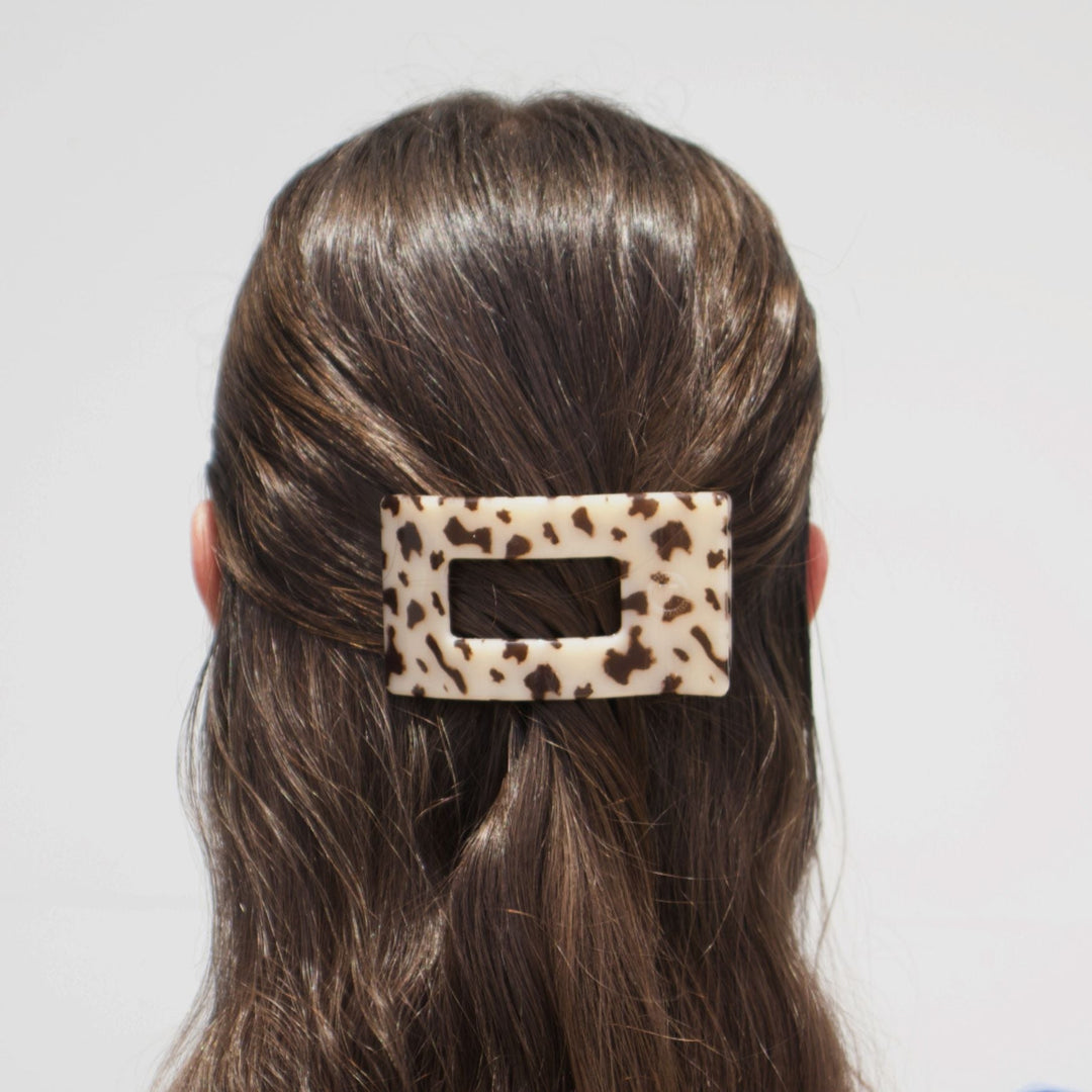 TELETIES SMALL FLAT RECTANGLE HAIR CLIP - BLONDE TORTOISE
