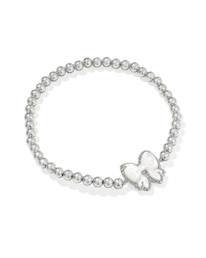 KENDRA SCOTT HALEY BOW STRETCH BRACELET - SILVER IVORY MOP