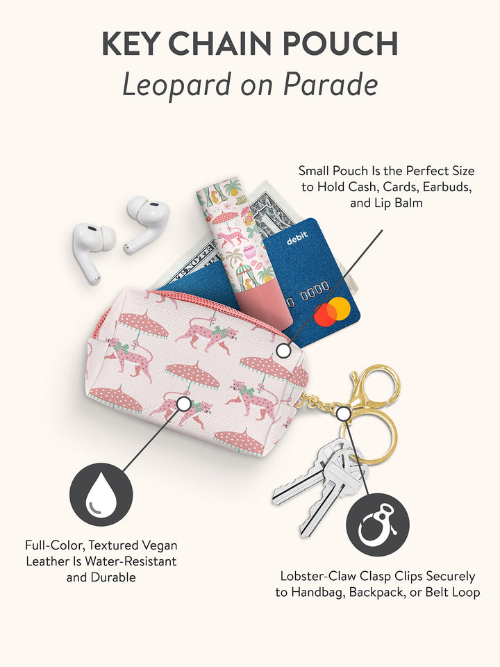 KEY CHAIN POUCH - LEOPARD ON PARADE