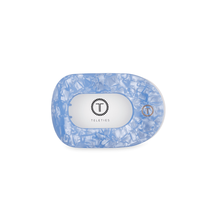 TELETIES SMALL FLAT ROUND HAIR CLIP - BLUE LAGOON