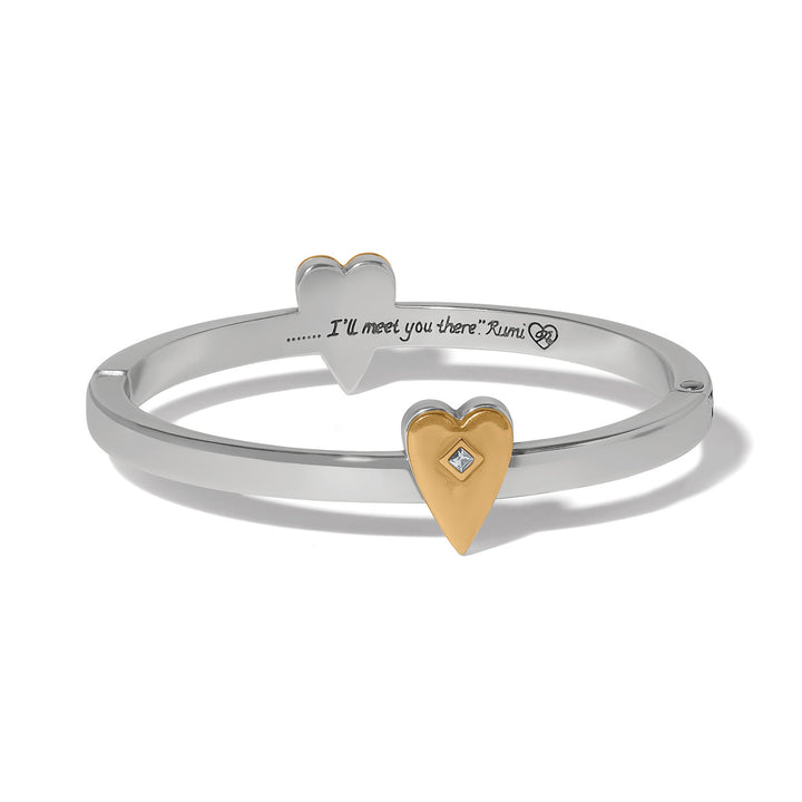 Love Messages Higher Love Hinged Bangle - Silver-Gold