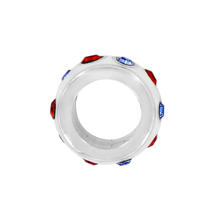 SUGAR DOTS SPACER - RED-WHITE-BLUE
