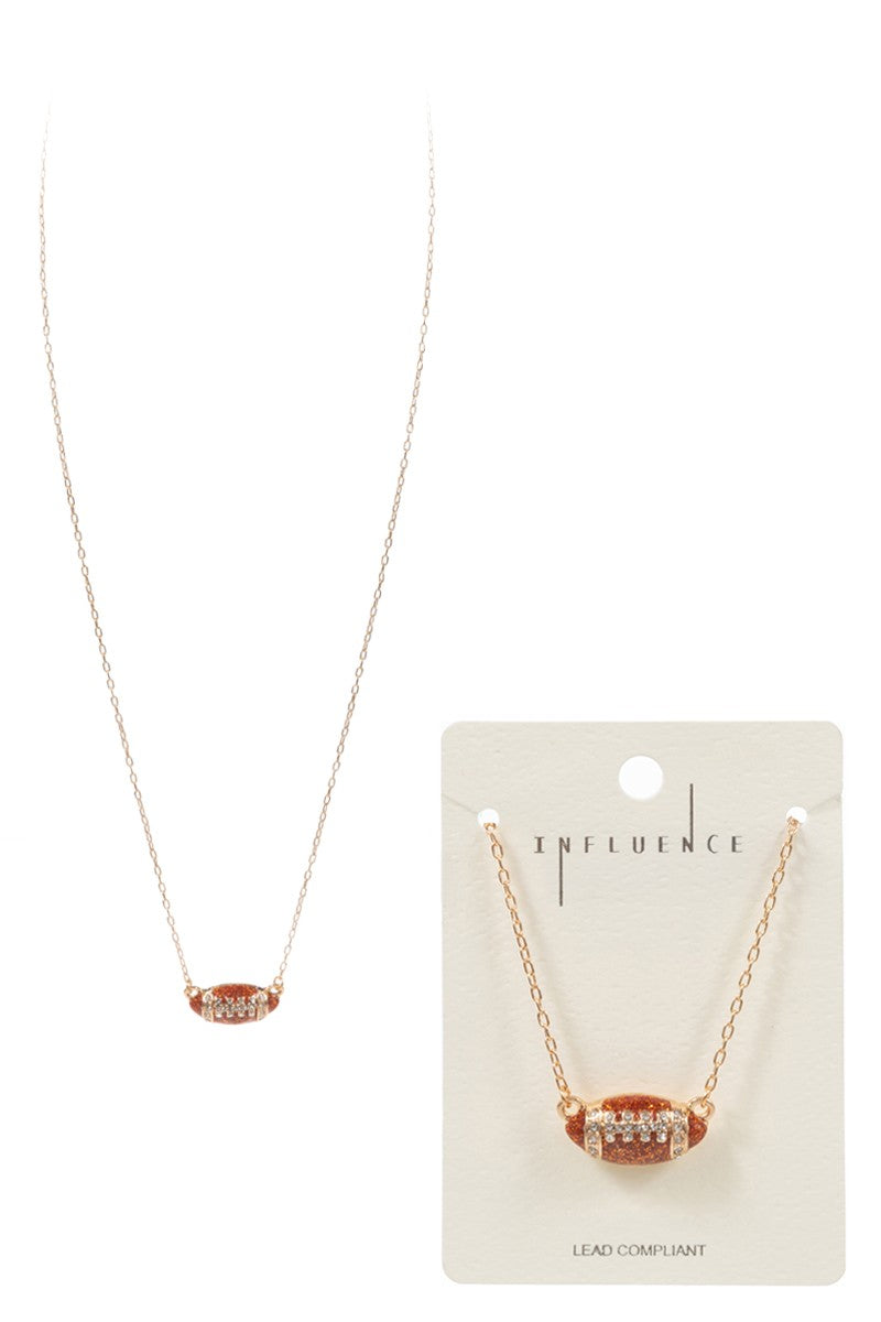 17" FOOTBALL SHORT NECKLACE - GOLD