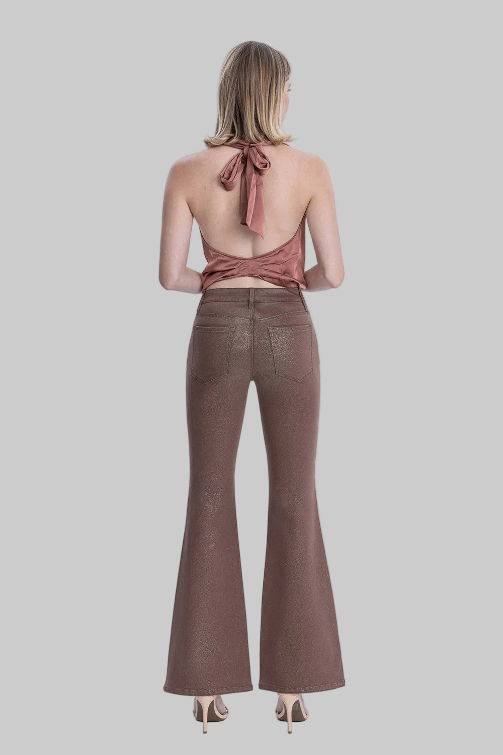 VERVET MR GOLD GLITTER FLARE JEANS - SOFT SILT - 33" INSEAM