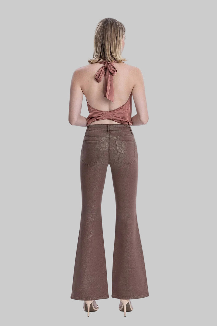 VERVET MR GOLD GLITTER FLARE JEANS - SOFT SILT - 33" INSEAM