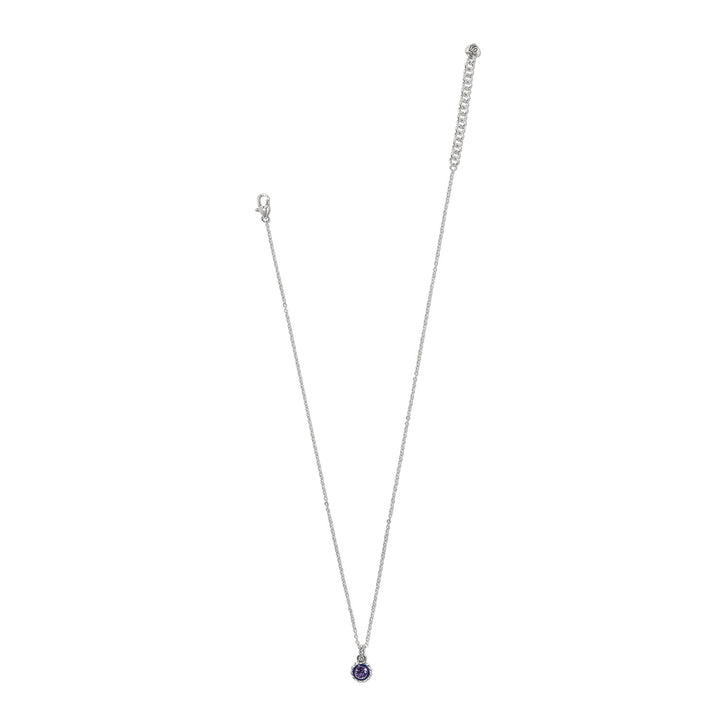 Halo Gemma Petite Round Necklace - Silver-Tanzanite