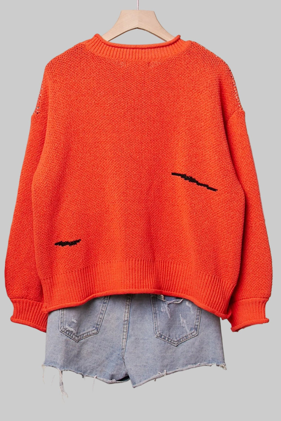 HALLOWEEN SPOOKY GHOST PULLOVER - ORANGE