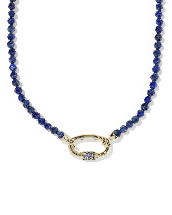 KENDRA SCOTT EMERY BEADED STRAND NECKLACE - GOLD BLUE LAPIS