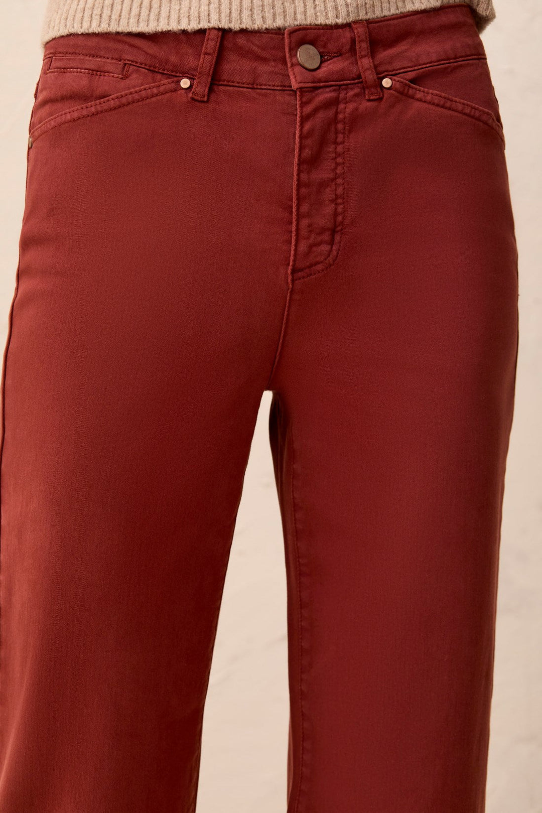 FLY FRONT 5 POCKET PANT - HENNA