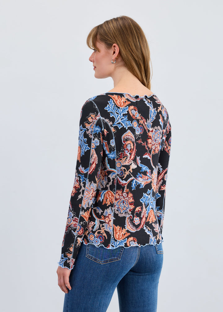 LONG SLEEVE BOAT NECK TOP - NEUTRAL