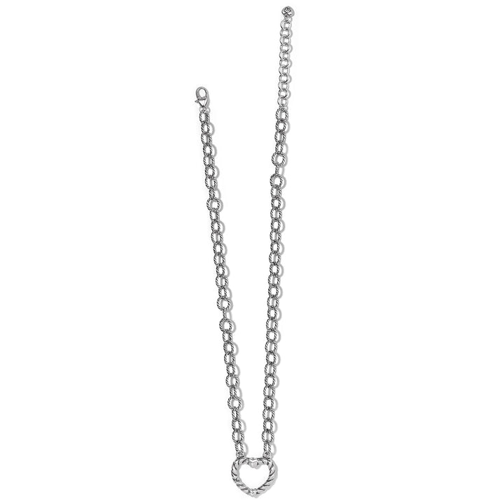 MABEL HEART CHARM HOLDER NECKLACE - SILVER