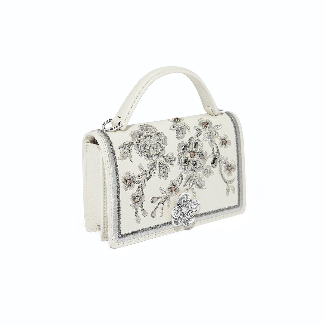 Everbloom Shimmer Nadia Mini Bag - Optic White
