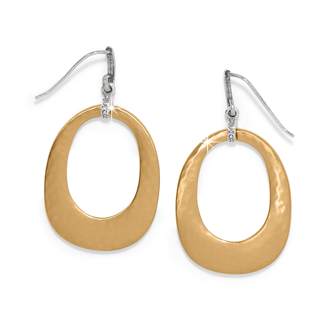 Meridian Geo Open Hoop French Wire Earrings - Gold