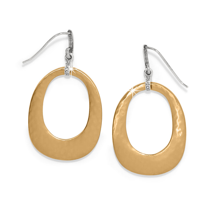 Meridian Geo Open Hoop French Wire Earrings - Gold