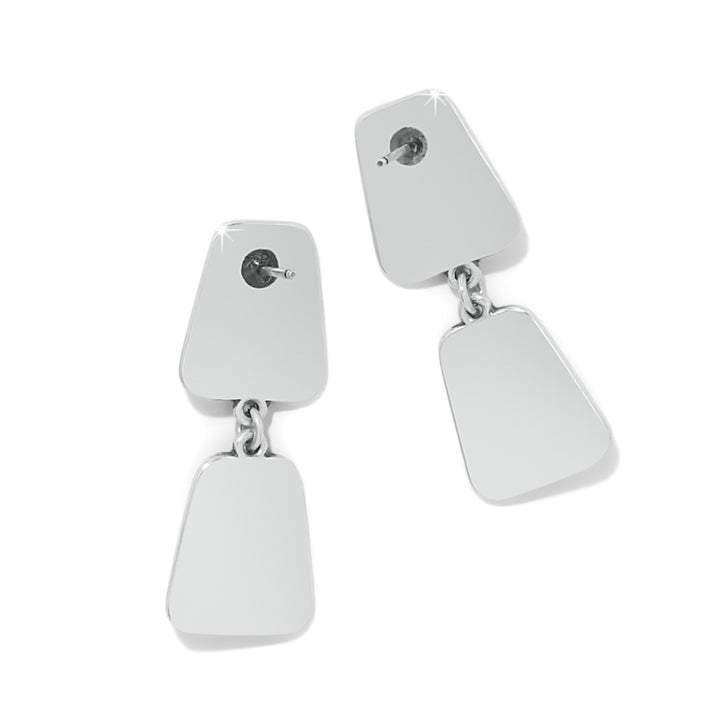 Pretty Tough Geo Post Drop Earrings - Silver