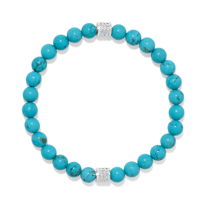 Meridian Petite Turquoise Stretch Bracelet - Silver-Turquoise