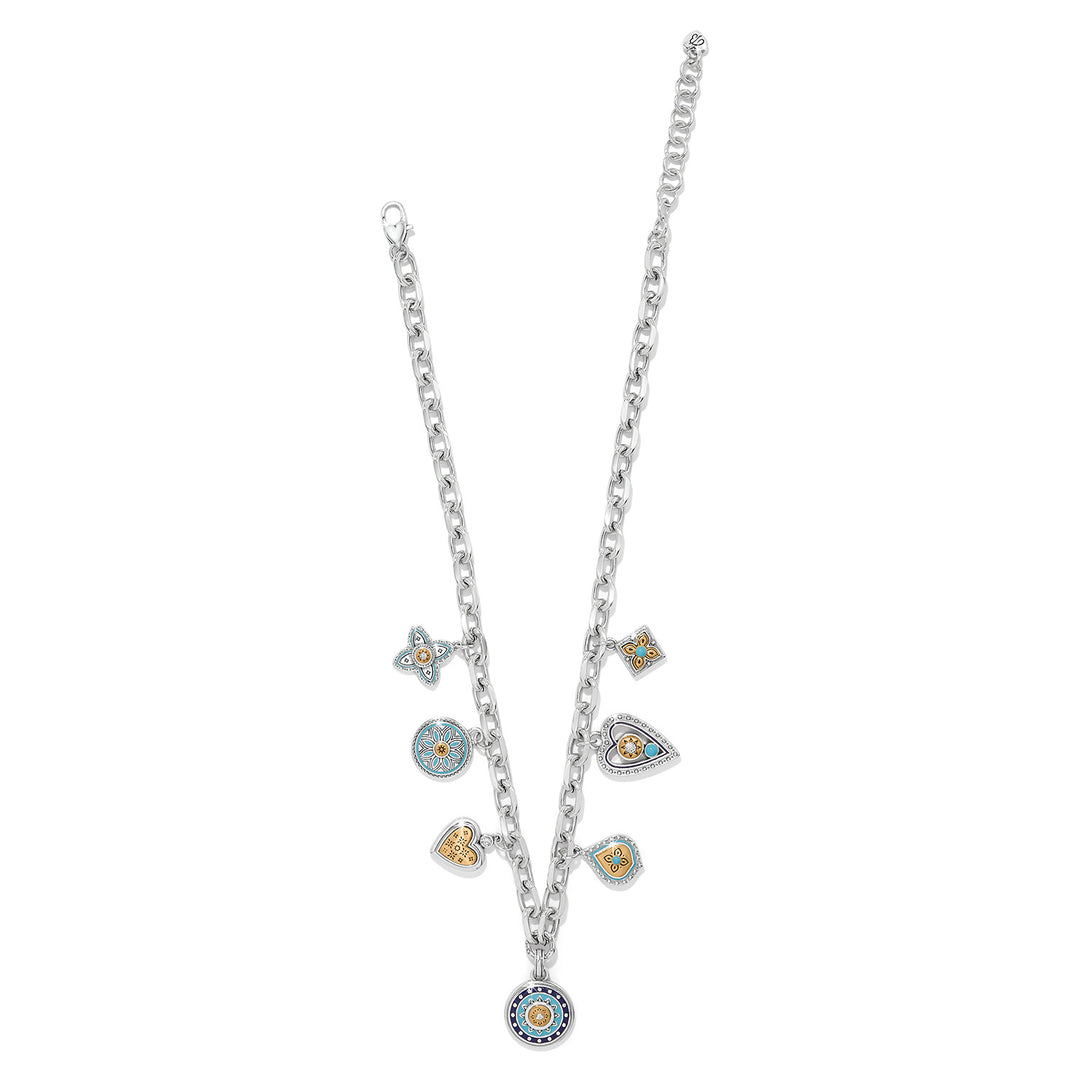Mosaic Cerrillos Charm Necklace - Silver