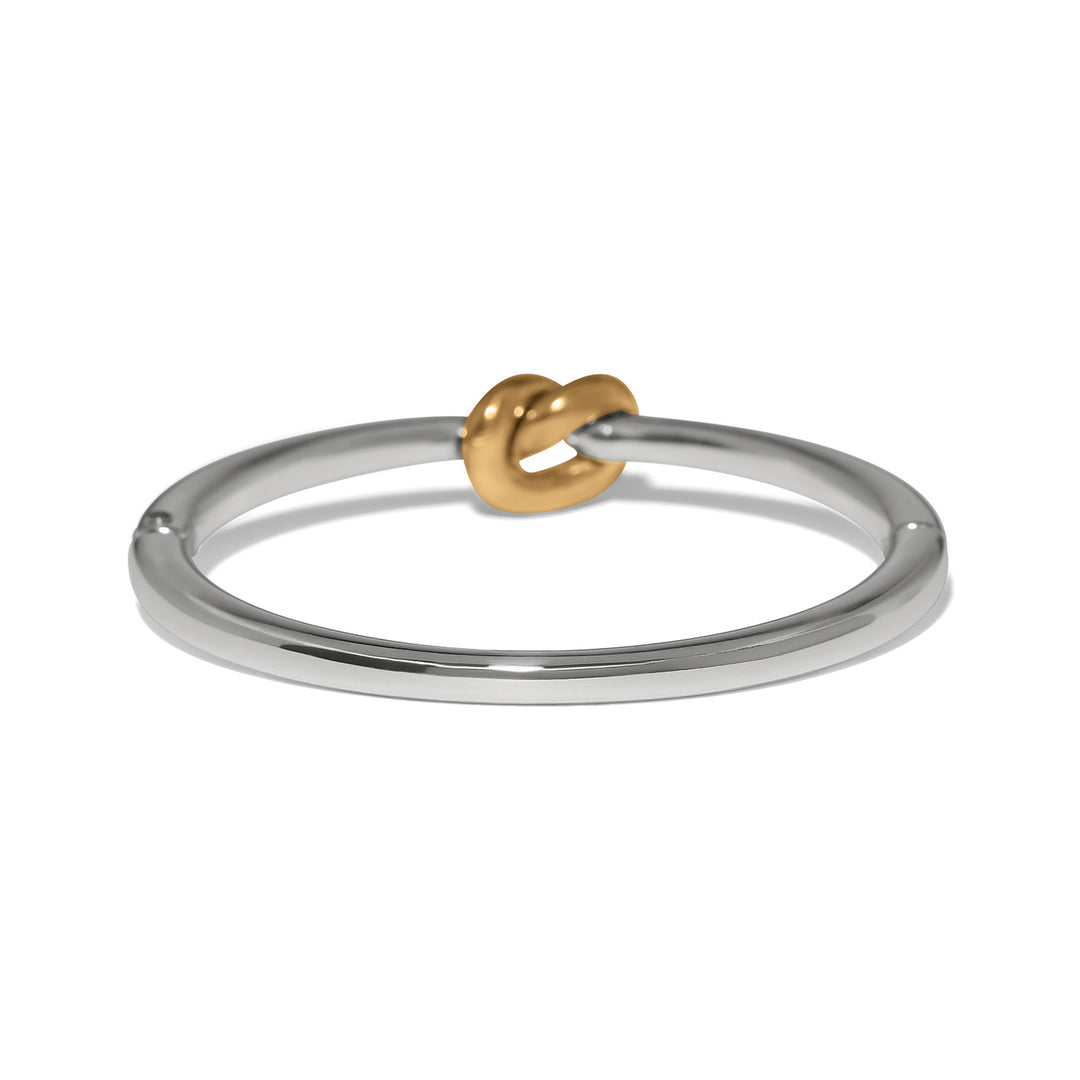 Interlok Single Knot Hinged Bangle - Silver-Gold