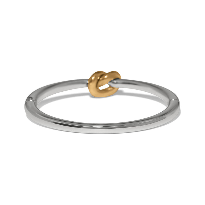 Interlok Single Knot Hinged Bangle - Silver-Gold