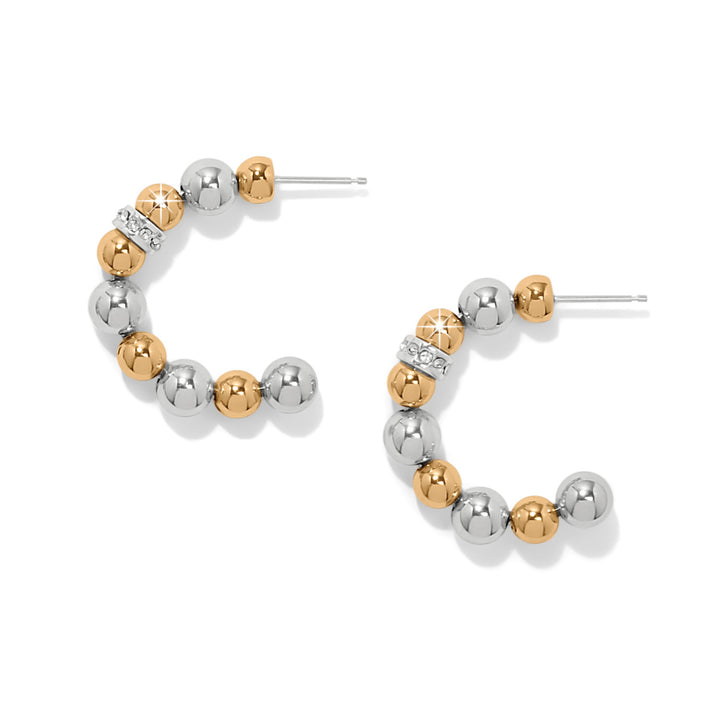 Meridian Petite Station Hoop Earrings - Silver-Gold