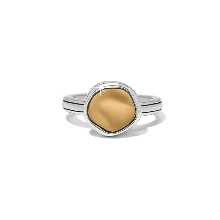 Cascade Round Ring - Silver-Gold - Size 7