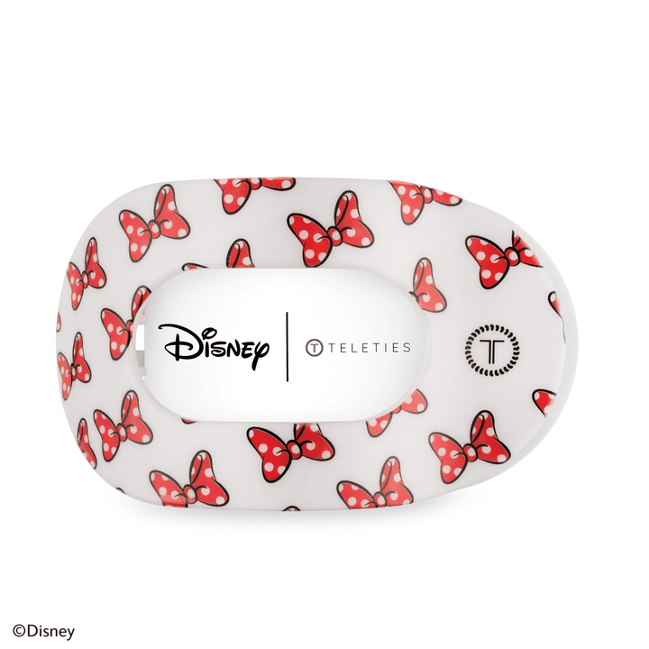 TELETIES LARGE FLAT ROUND HAIR CLIP - MINNIE MOUSE LOVES HER BOWS!
