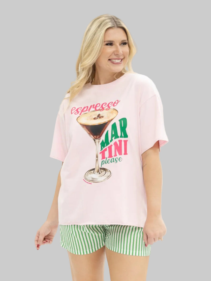 SHORT SLEEVE ESPRESSO MARTINI TEE - PINK