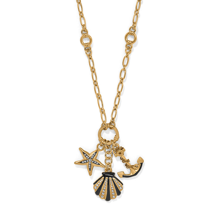Twilight Waters Trio Necklace - Gold-Black