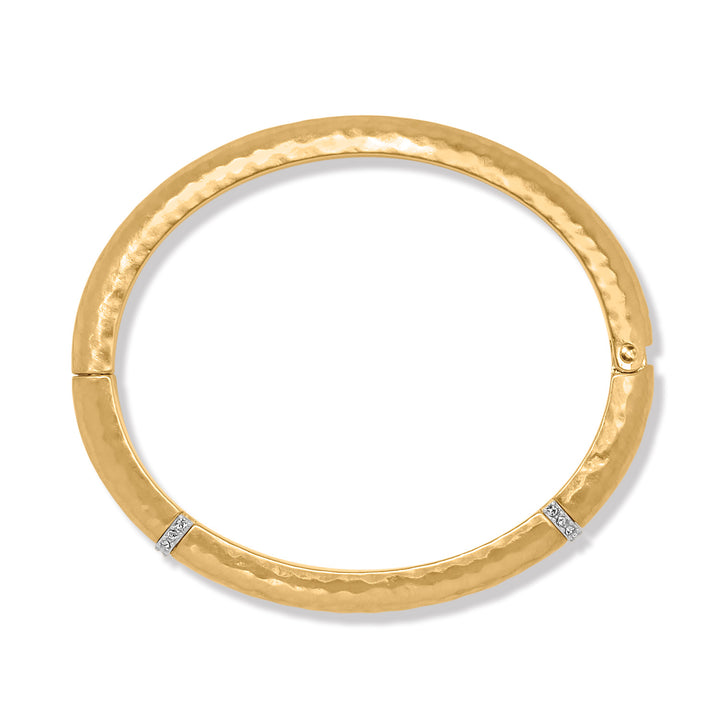 Meridian Geo Hinged Bangle - Gold