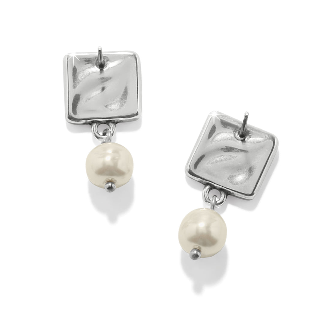 Cascade Cuadra Pearl Post Drop Earrings - Silver-Pearl
