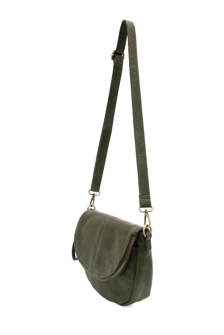 HELENE SMALL SADDLE CROSSBODY - DARK BASIL