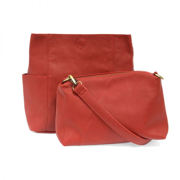 KAYLEIGH SIDE POCKET BUCKET BAG - RED