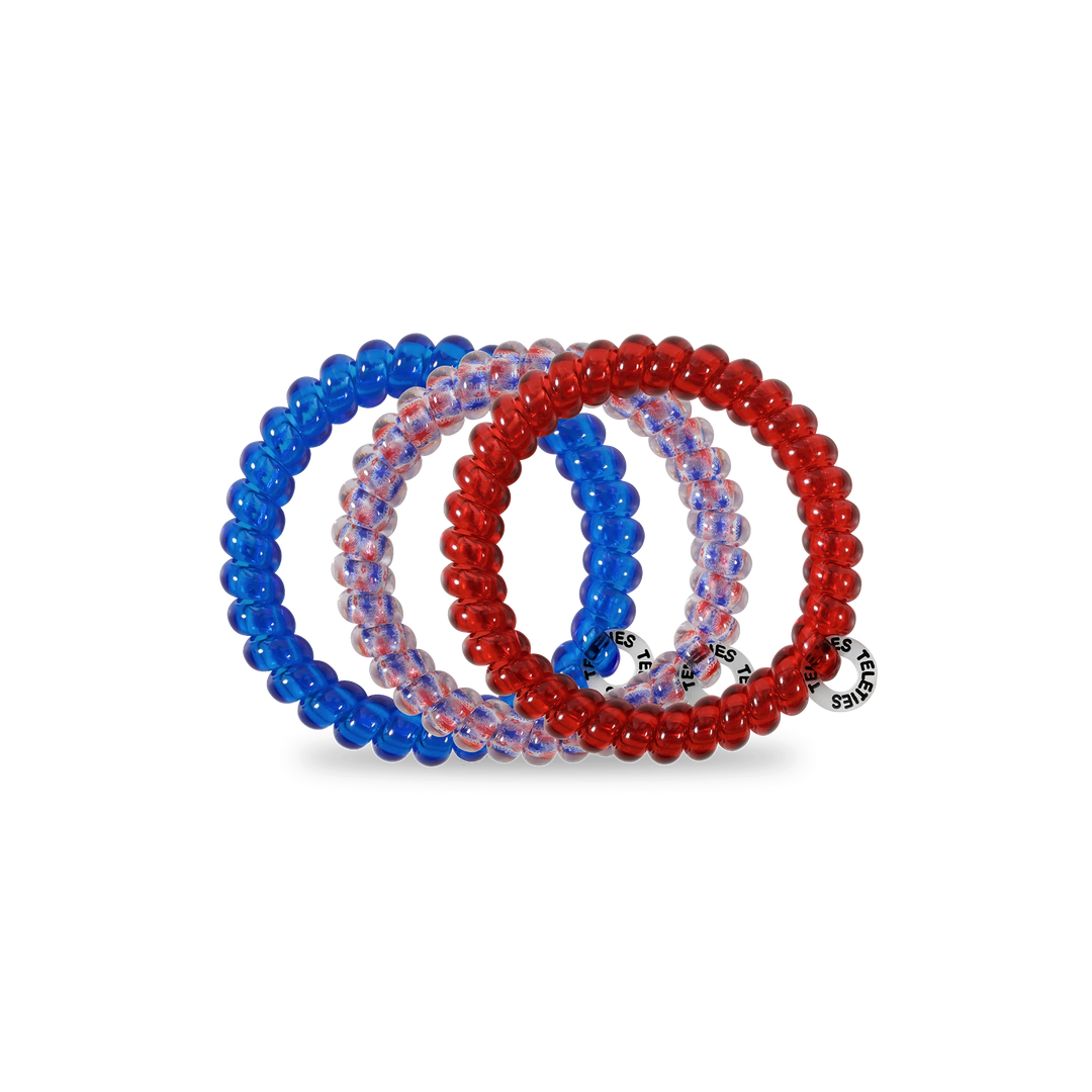 TELETIES SMALL HAIR TIES S/3 - PATRIOT POP