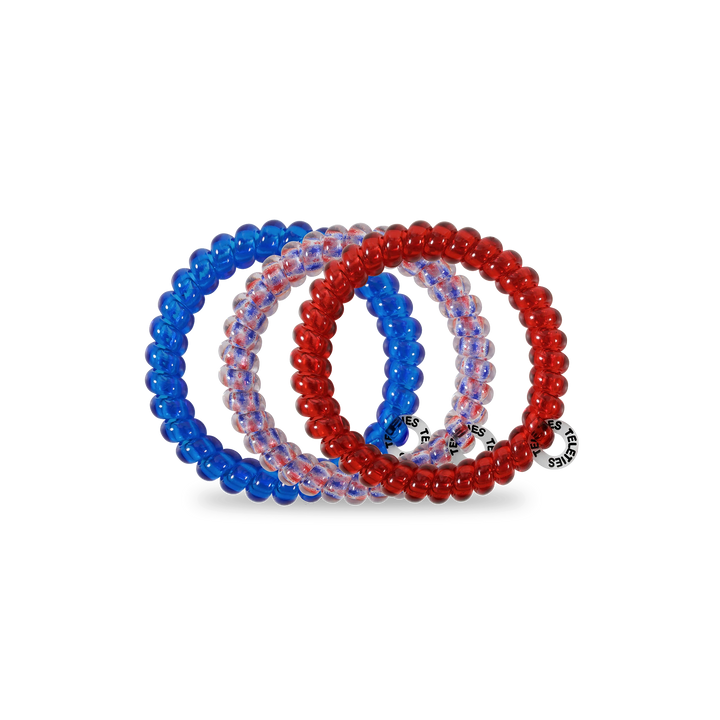 TELETIES SMALL HAIR TIES S/3 - PATRIOT POP