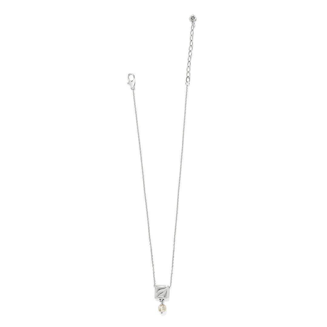 Cascade Cuadra Pearl Drop Necklace - Silver-Pearl
