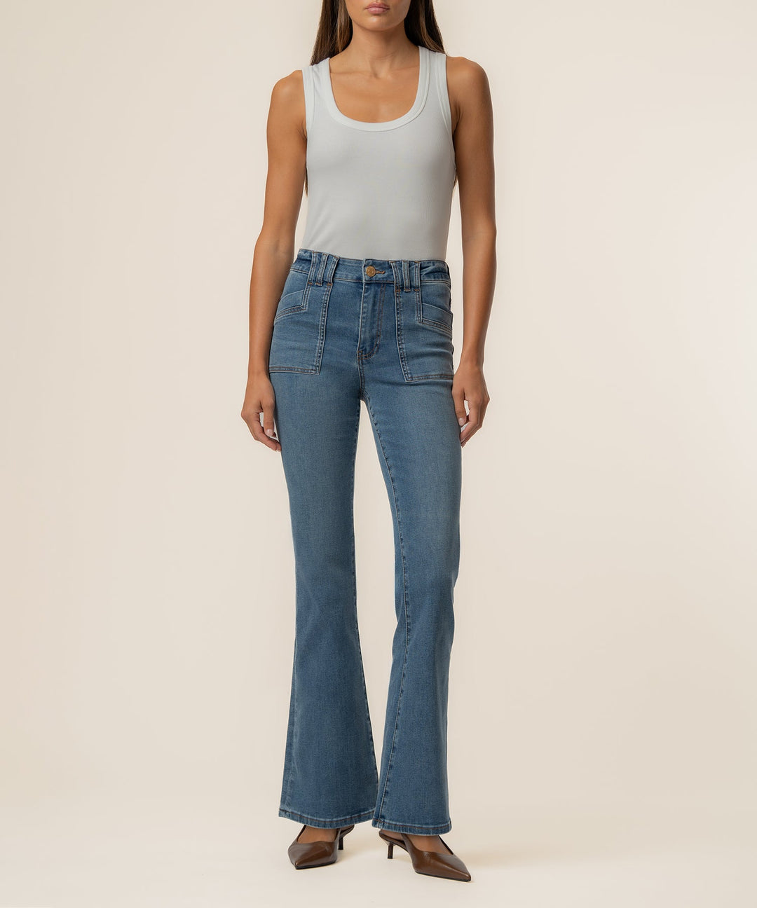 STELLA HIGH RISE FLARE CLEAN HEM - WISH - 30" INSEAM