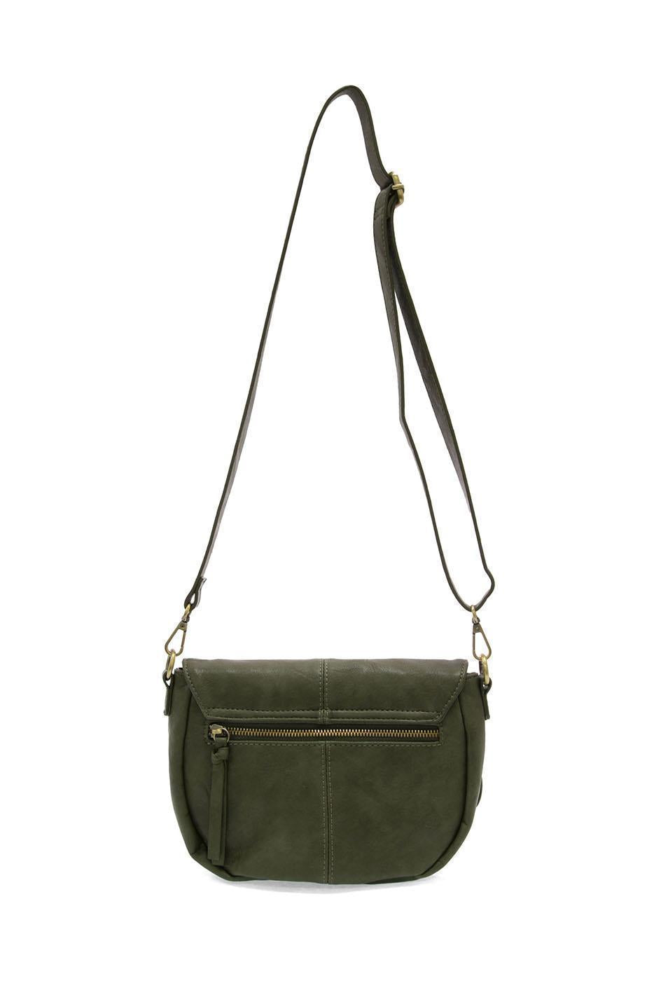 HELENE SMALL SADDLE CROSSBODY - DARK BASIL